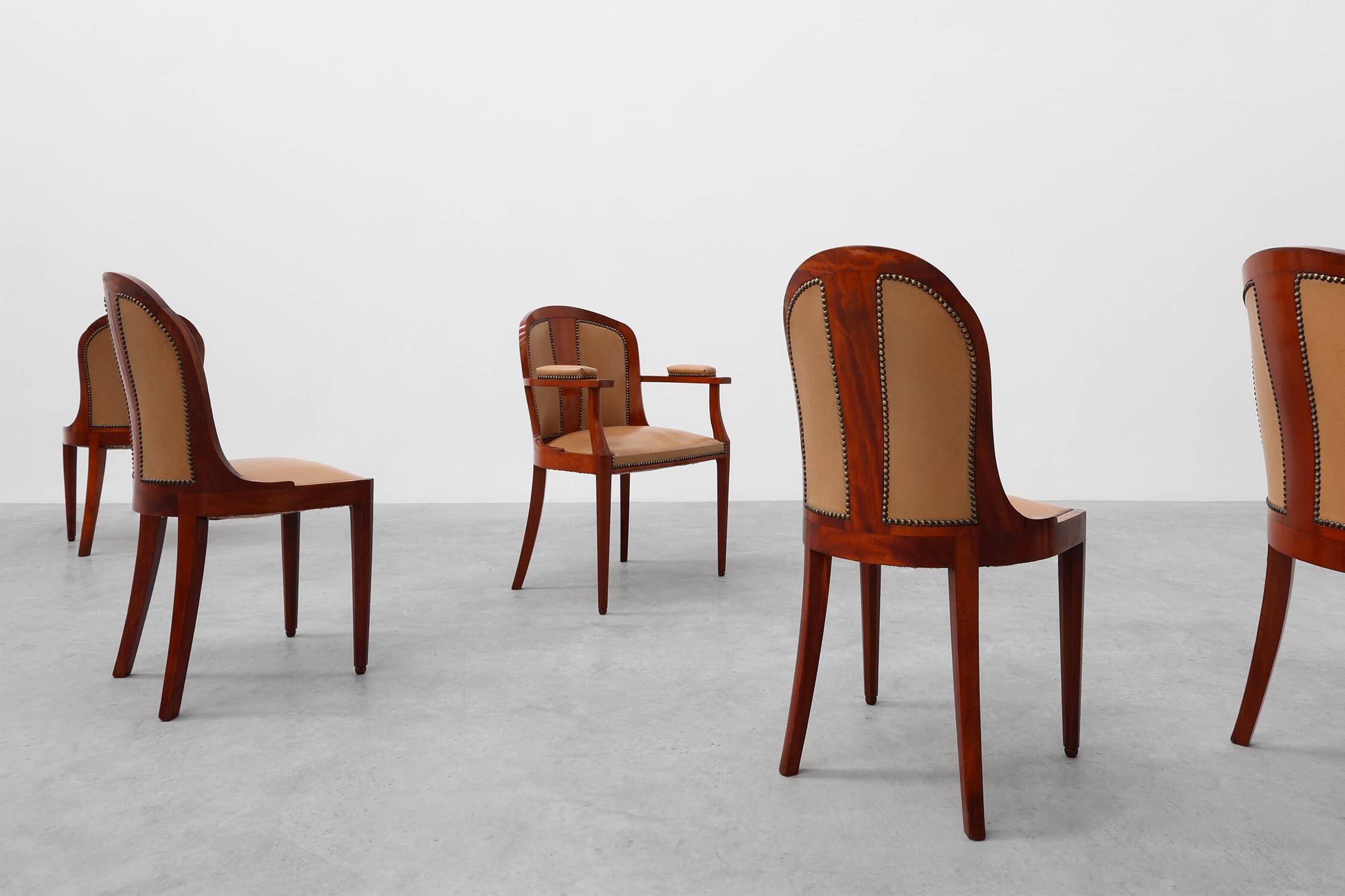 Set of 10 Art Deco chairs by De Coene, Belgium 1935