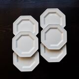 6 vintage octagonal beaded dessert plates - Johnson Brothers