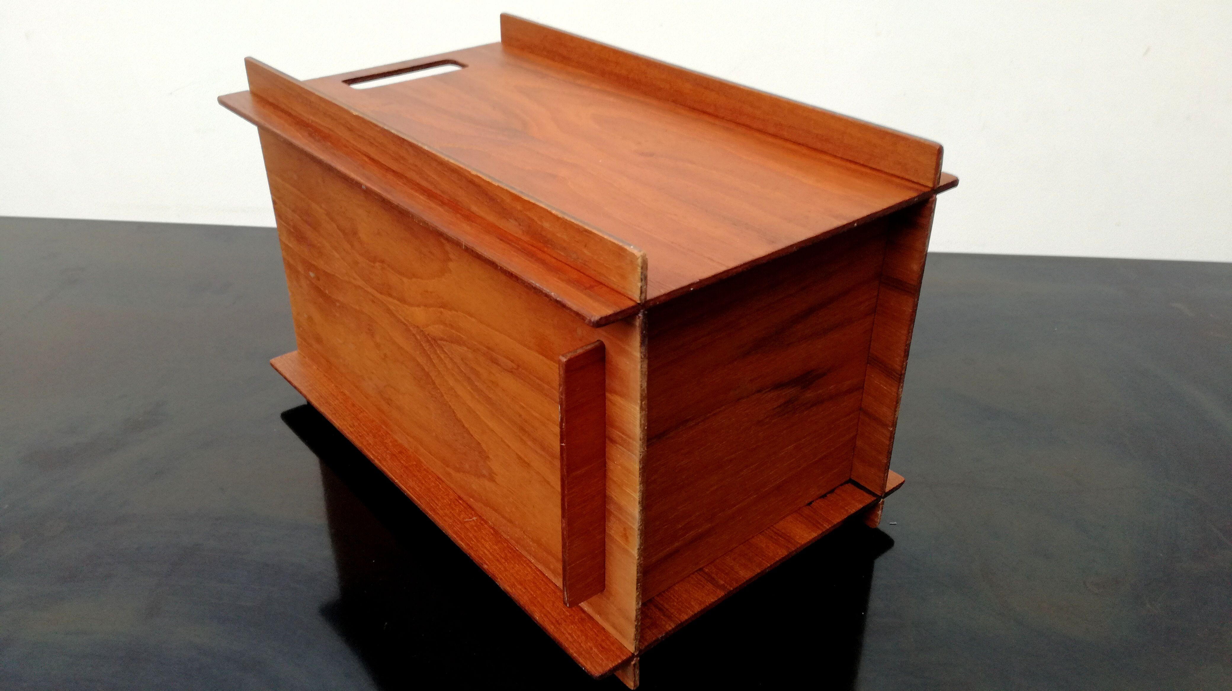 Scandinavian office trash teak 1960