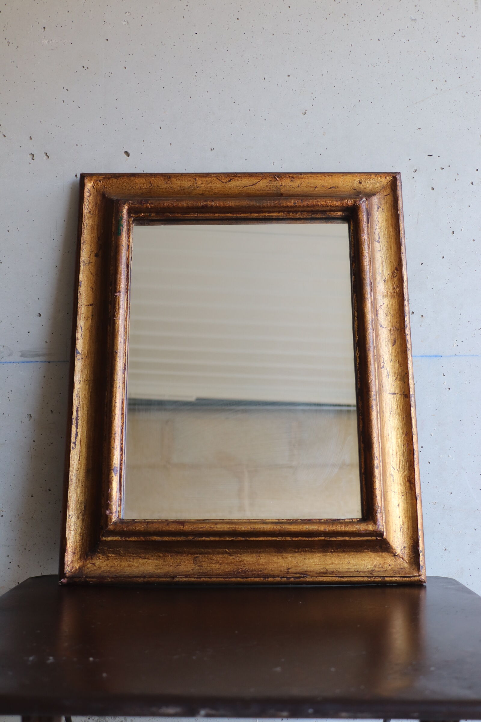 Miroir ancien en bois doré 42x52cm