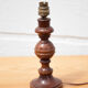 Pair of wood lamp, vintage turned wood lamp foot