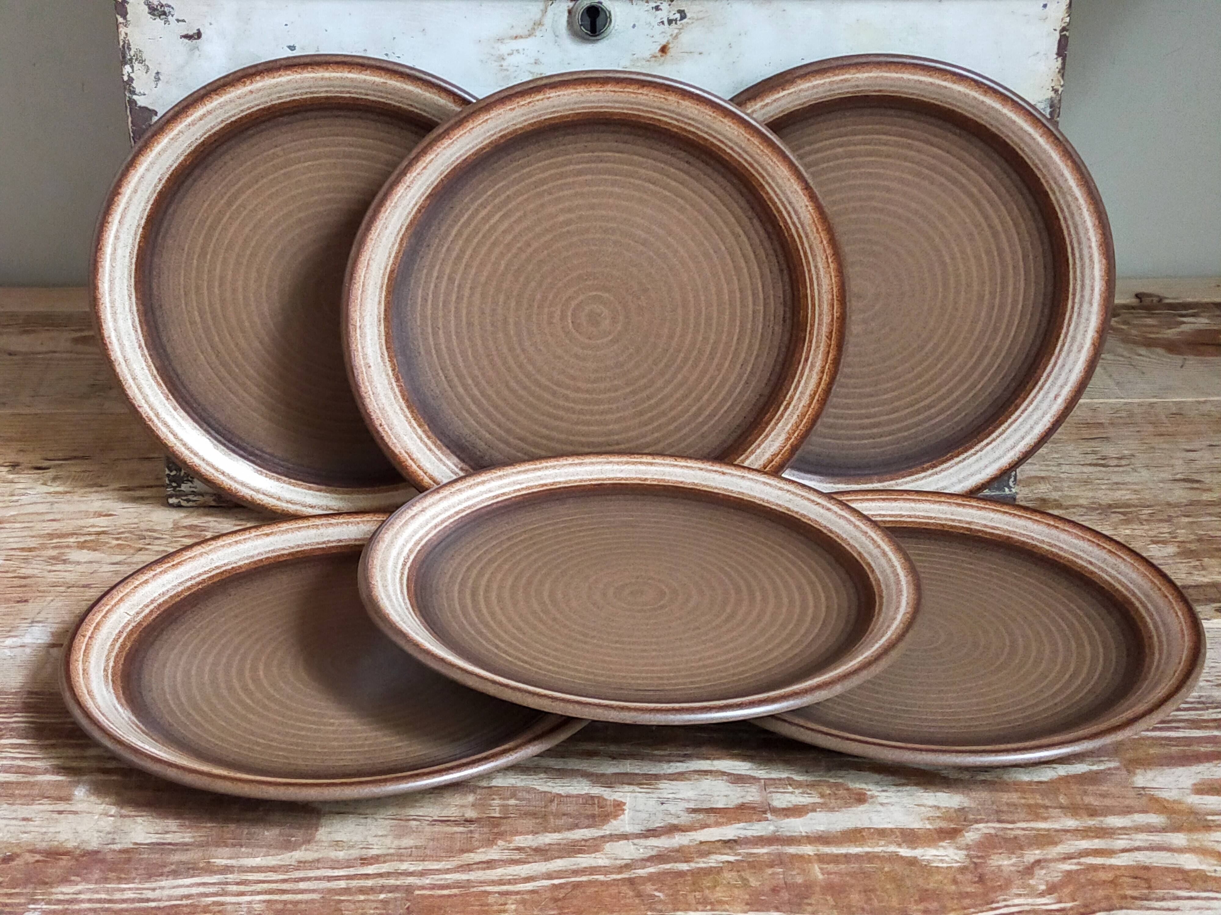 Six original vintage gerzit west germany stoneware plates