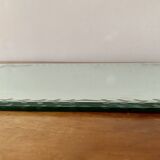 Art Deco mirror tray with wooden handles