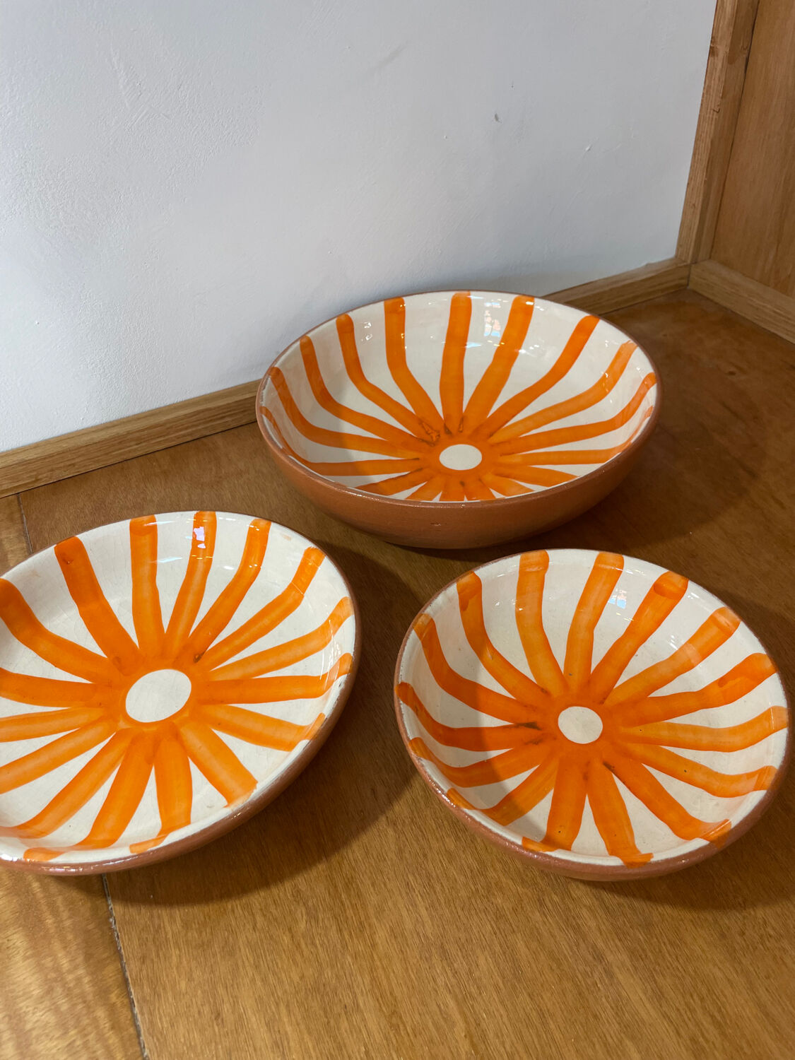 Set of handmade Moroccan ceramic deep dishes – Sole pattern