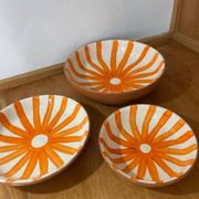 Set of handmade Moroccan ceramic deep dishes – Sole pattern