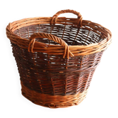 Grande corbeille panier en osier ancien