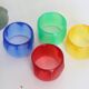 Colorful towel rings made of translucent plastic, vintage