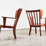 Paire de fauteuils Canada de Christian E. Hansen pour Fritz Hansen Danemark 1940