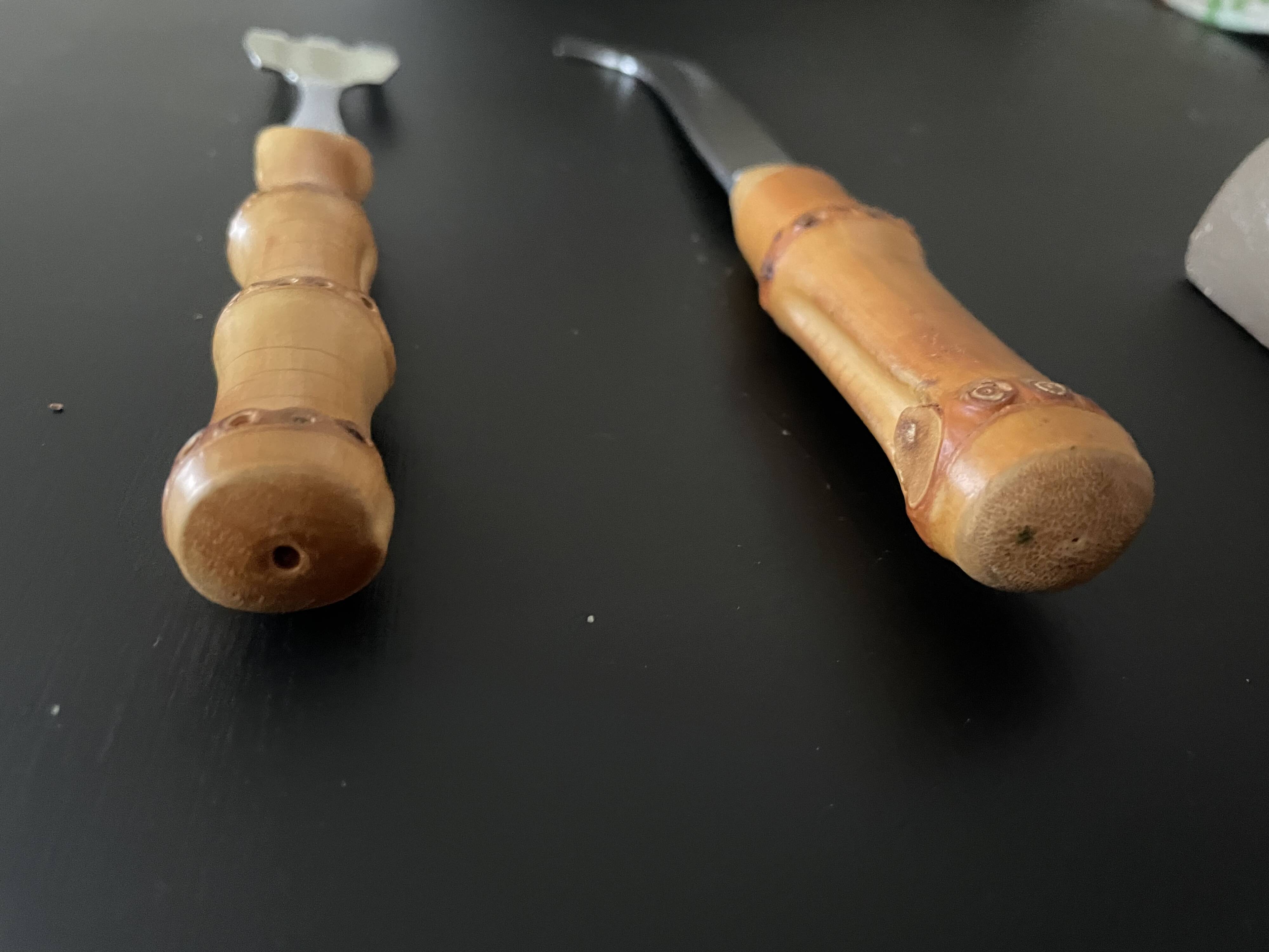 Bamboo handle cheese serving cutlery