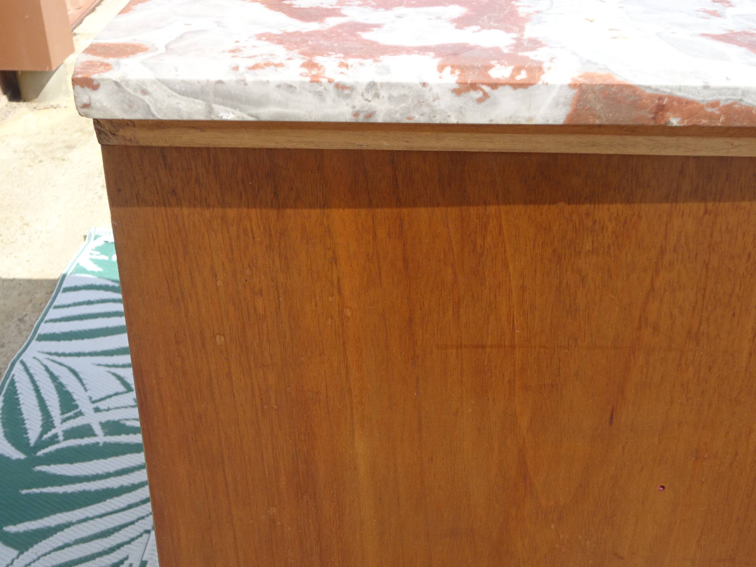 Art Deco walnut sideboard with marble top