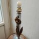 Lampe ancienne vintage métal chromé et bronze doré