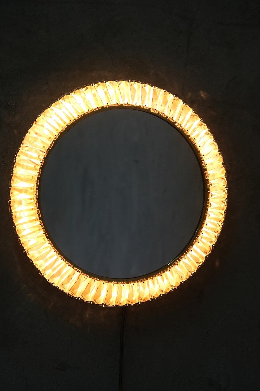 Gilded Mirror with Bakalowits Crystals from Palwa, 1960