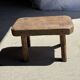 Tabouret d'appoint en teck massif rectangulaire arrondi wabi-s