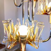 Chrome Murano Glass Chandelier