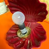 Burgundy ceramic shell lamp