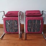 Pair of Atal chrome low chairs 1970