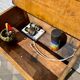 Vintage Wooden School Desk with Storage #D381