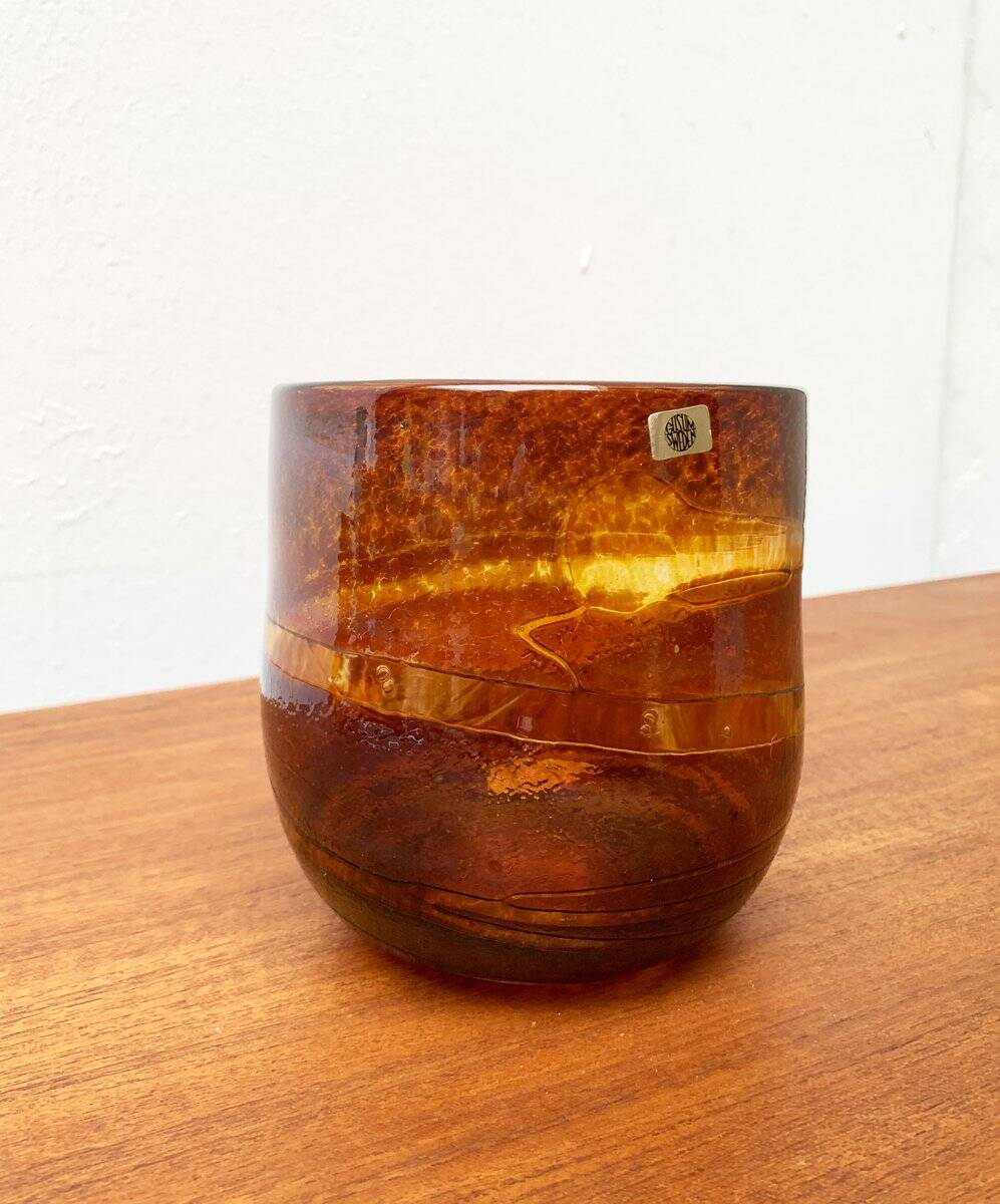 Vintage Swedish glass vase by Milan Vobruba for Gusum Sweden