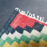 Reversible mid century kilim wool rug 93x115cm