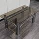Vintage coffee table chrome metal and smoked glass 1970s