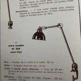 Old industrial clamp lamp "Gras Ravel" no. 204 semi-fixed