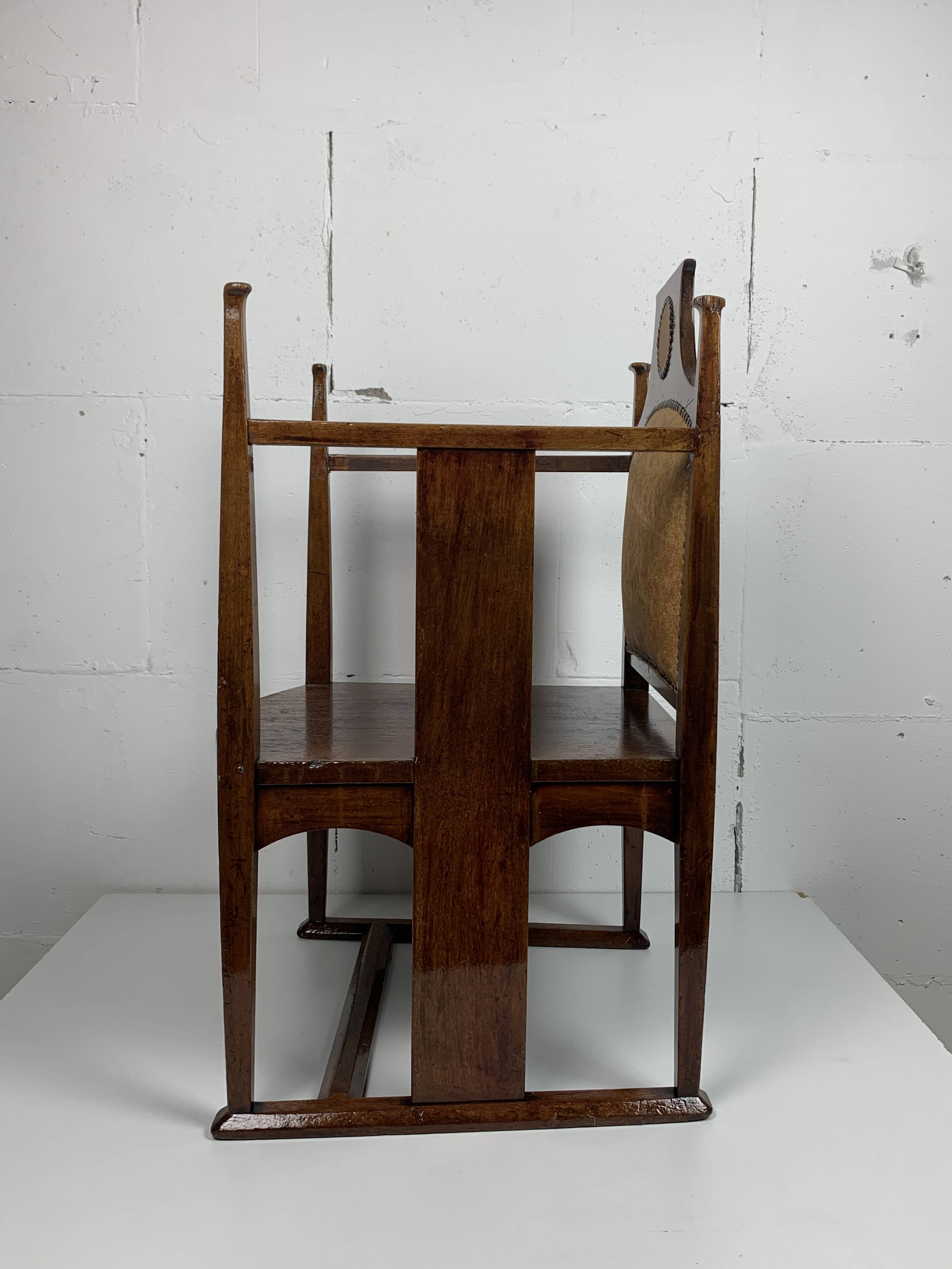 Chaise Arts and Crafts de William Birch par EG Punnett pour Liberty & Co. vers 1900