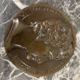 Pair of bronze medallions, Rouget de Lille and J.J. Rousseau