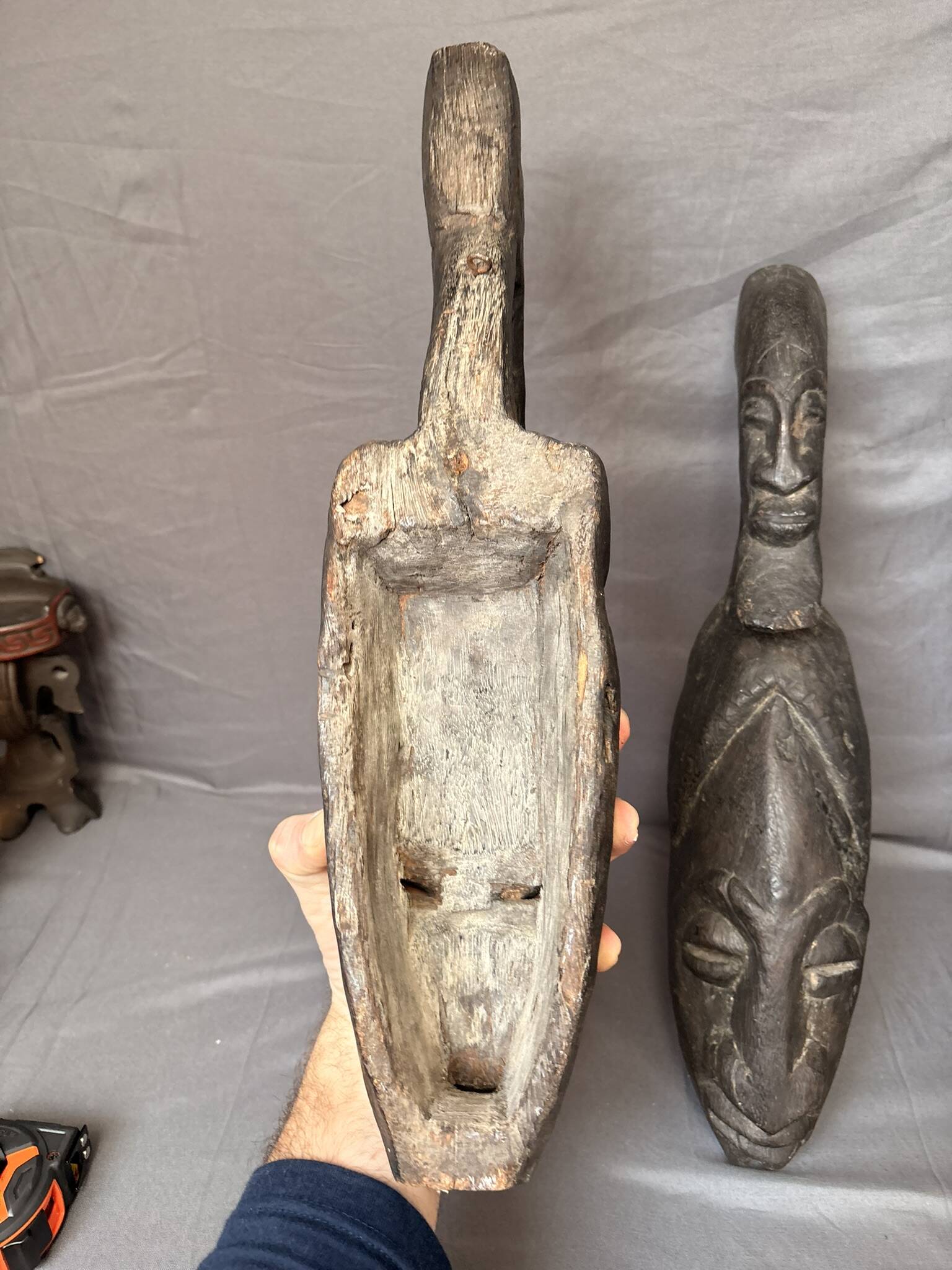 Ancient Pair Mask Helmet Dogon Bambara Mali Ceremony Ritual