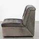 Fauteuil design vintage en cuir gris des années 1970