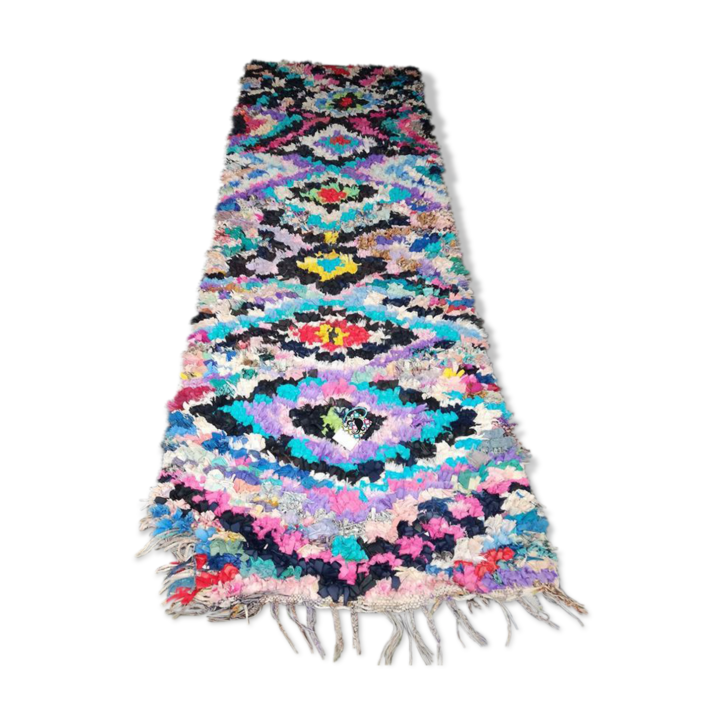 Former Moroccan boucherouite carpet 215 x 80 cm