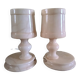 Pair - All-alabaster bedside lamps - vintage