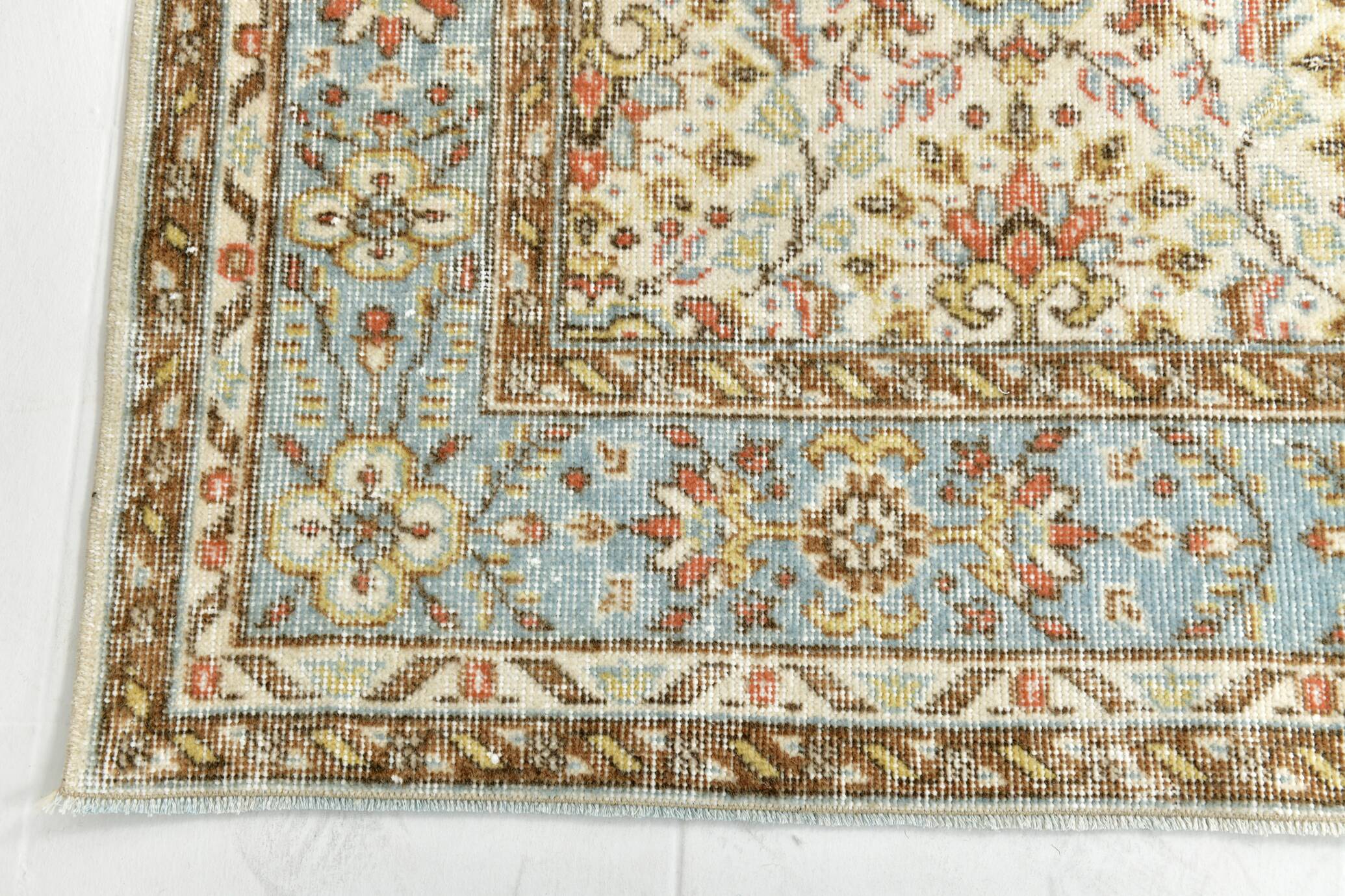 6x9 Sky Blue Turkish Vintage Area Rug 178x286Cm SK 24678