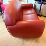 Red leather Sufren 2-seater sofa