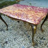 Coffee table Louis XV pink marble