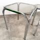 Set of 3 nesting tables, chrome and smoked glass, 1970s.