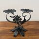 Wrought iron candle holder, folk art, 1950s