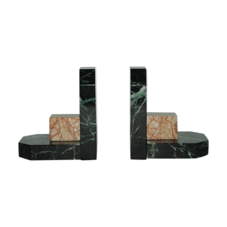 pair of art-deco marble bookends
