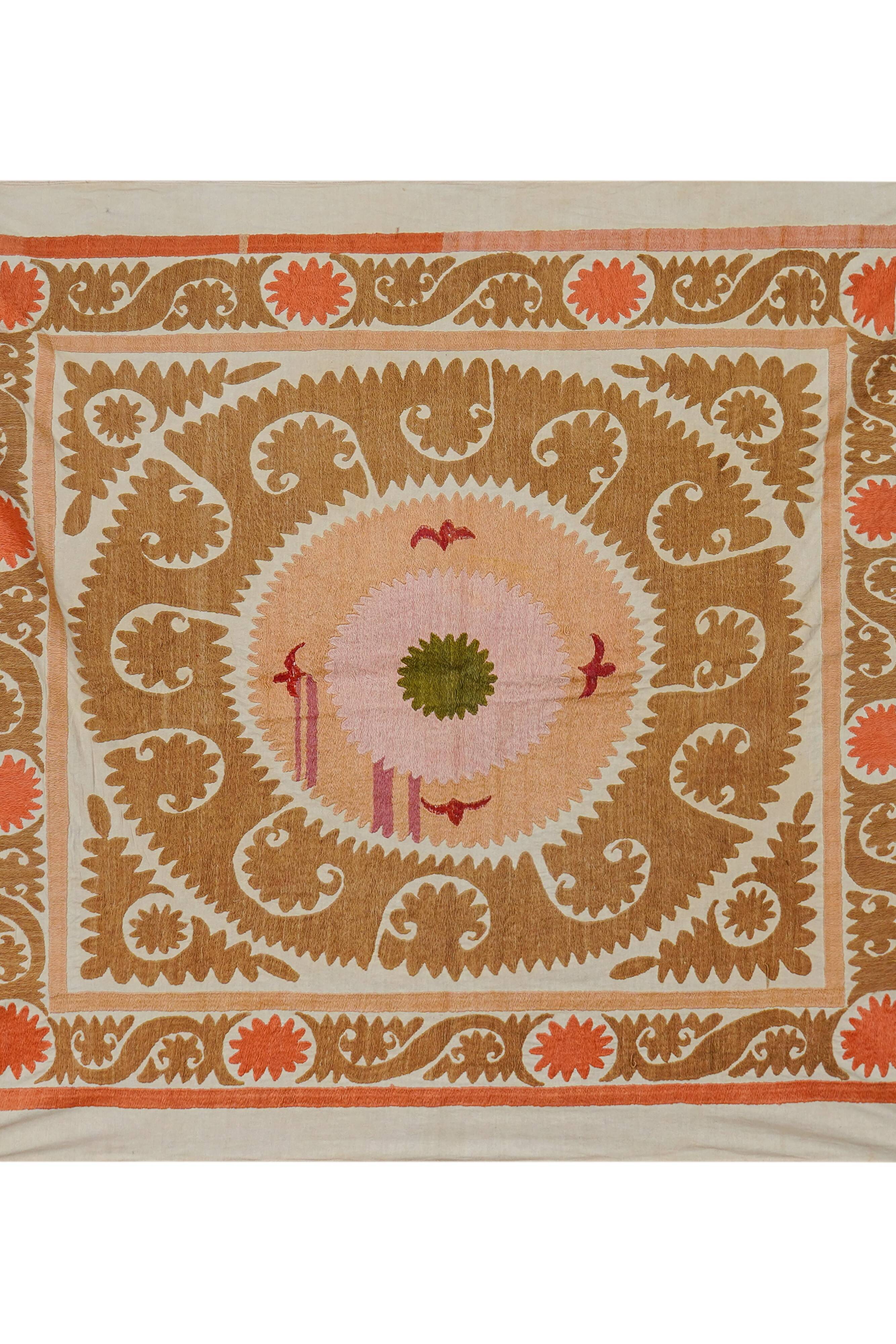 Vintage Turkish hand-knotted rug 126x138 cm