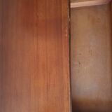 Mahogany desk with 1 drawer and beech legs