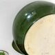 Christmas serving bowl, French BCI holly ceramic bowl, green glazed