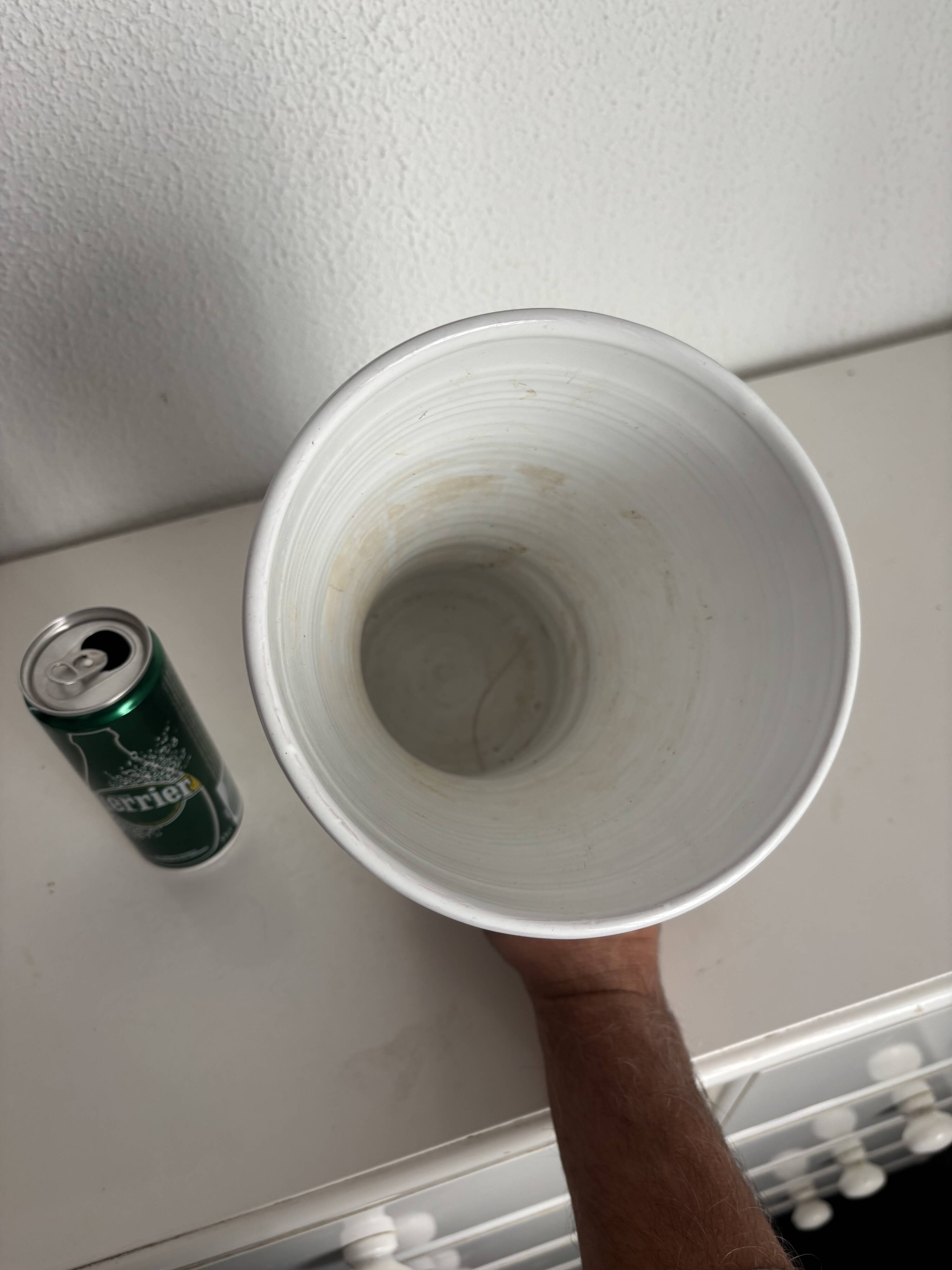 Vintage 1970 Moustiers ceramic faience vase - 26 cm