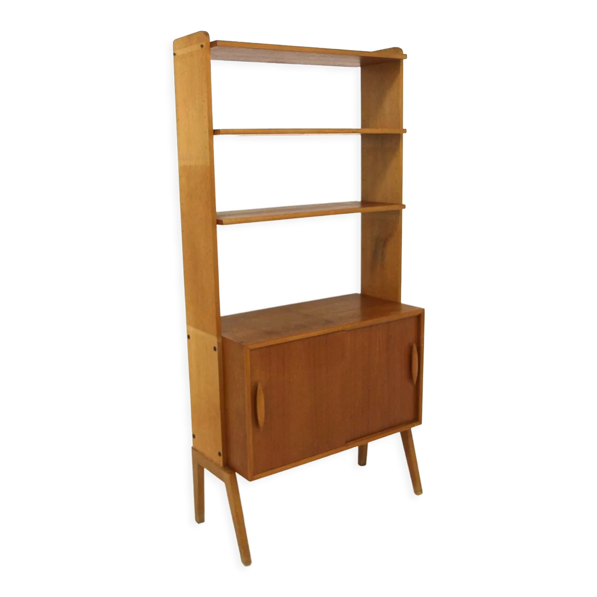 Suspended box teak bookcase, Sweden, 1960