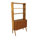 Suspended box teak bookcase, Sweden, 1960