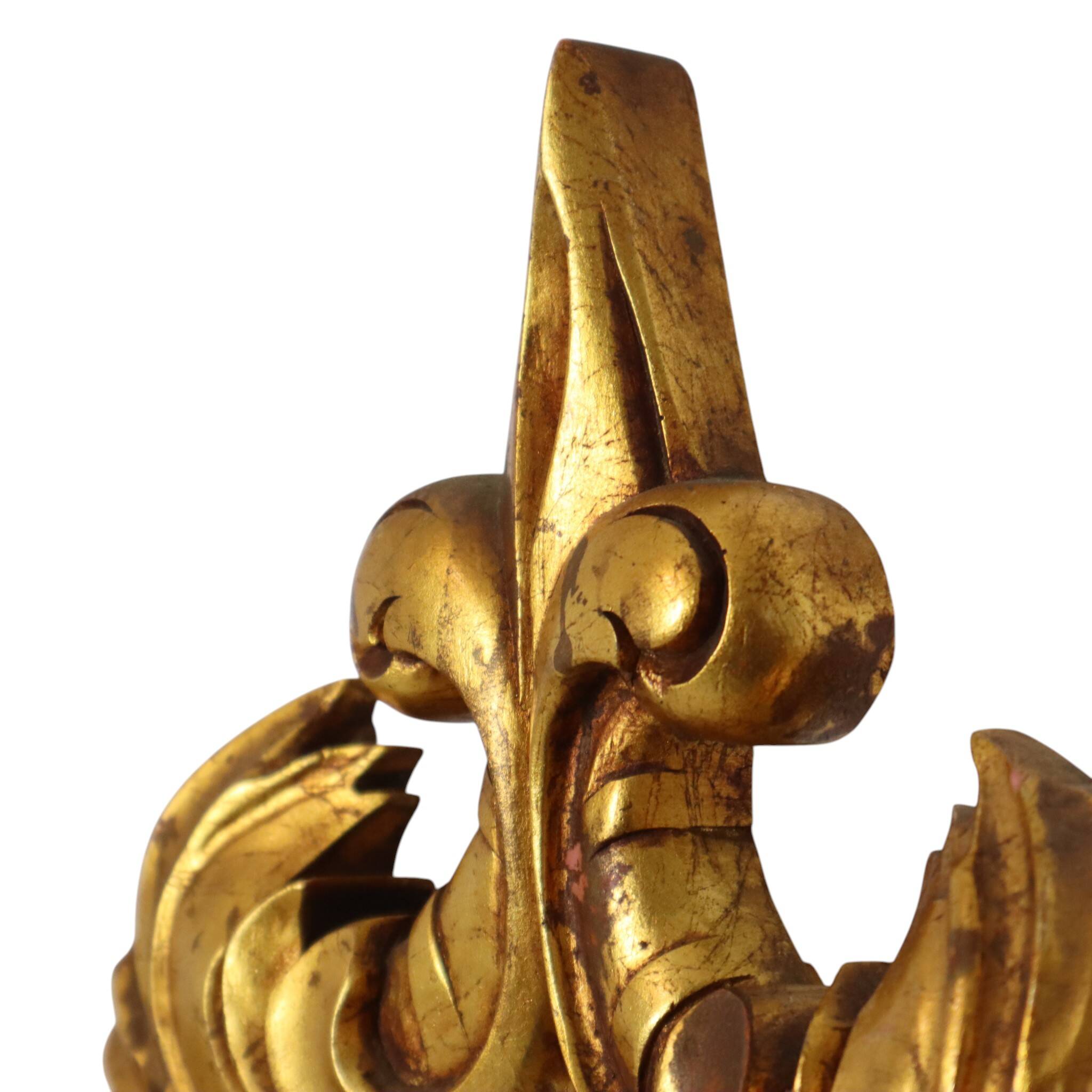 Classic Gold-Leaf Gilded Baroque Acanthus Mirror 45cm