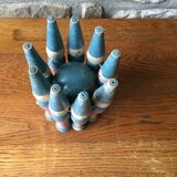 Former pierrot theme wooden bowling game