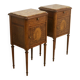 Pair of marquetry bedside tables decorated in marble façade Brèche d'Aleppo. Ref Toulouse.