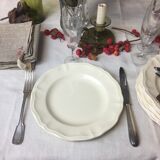 8 flat plates, color Ivory made in france Digoin Sarreguemines