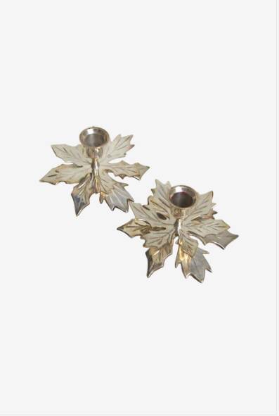 Holly leaf candle holders