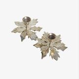 Holly leaf candle holders