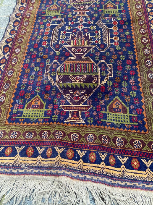 Afghan carpet Baluch vintage 148x87cm
